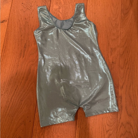 Amazon Shimmering Blue Kids Bodysuit Leotard (Size 130 - similar to girl 7-8) - Picture 1 of 3